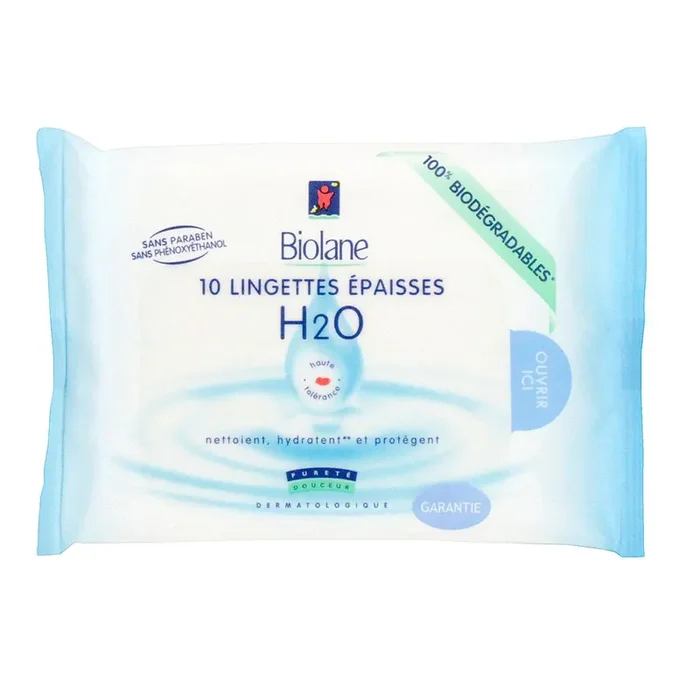 10 lingettes épaisses H2O bébé