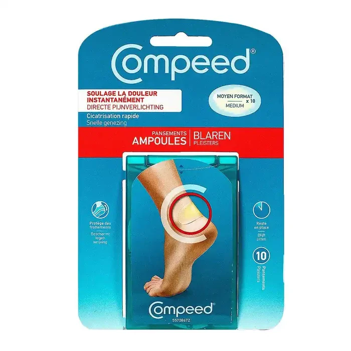 10 pansements ampoules moyen format
