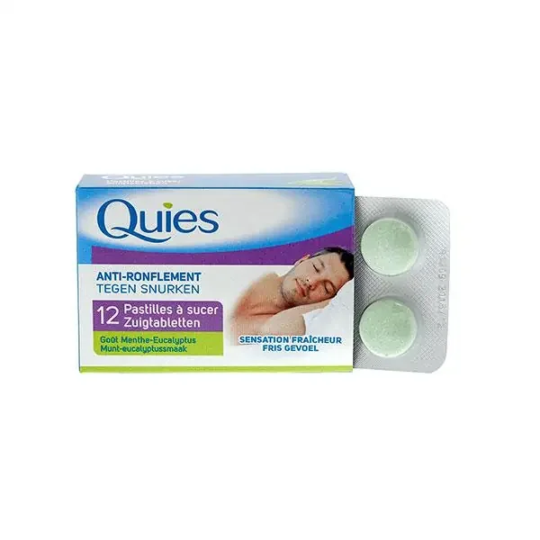 12 pastilles à sucer anti-ronflement menthe eucalyptus