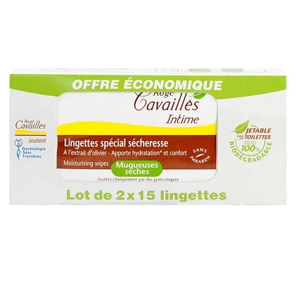 2×15 Lingettes intimes spécial sécheresse