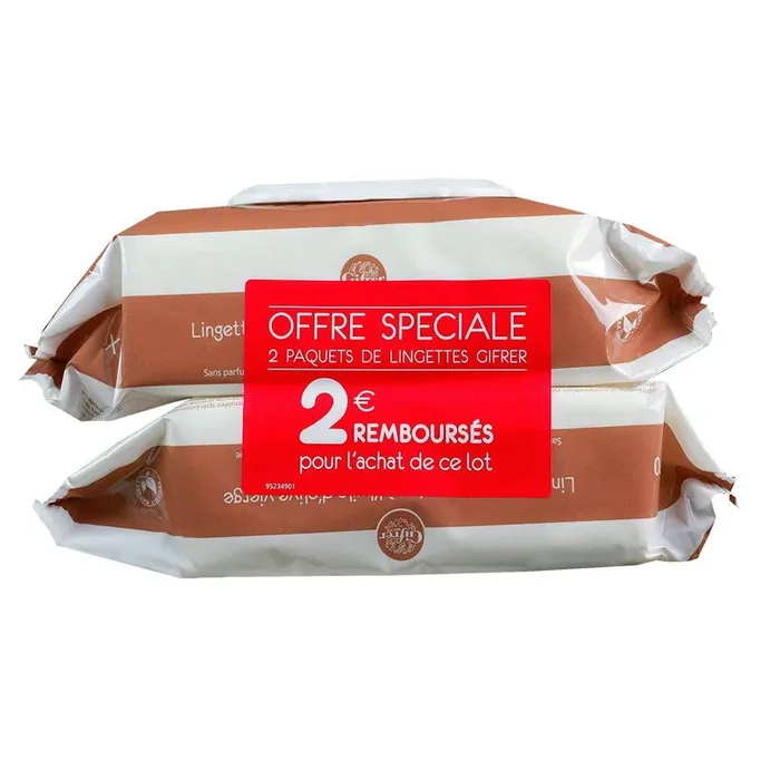 2×70 Lingettes bébé huile olive vierge