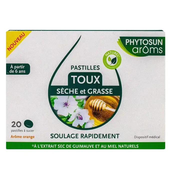 20 pastilles toux sèche et grasse