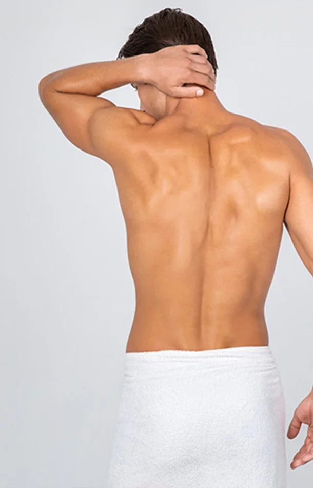 3 séances épilation laser Homme – Dos complet & épaules