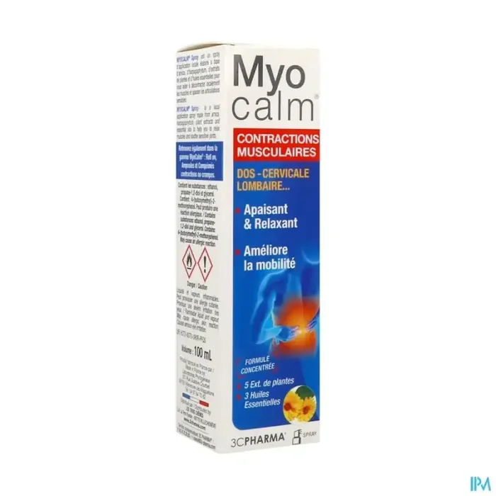 3c pharma myocalm contractions musculaires spray 100ml