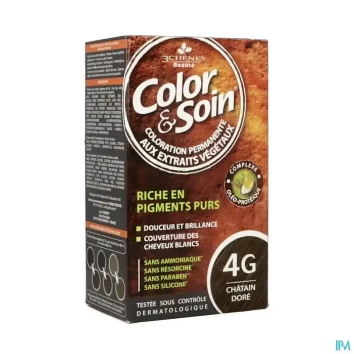 3chenes color soin 4g chatain doré etui 60ml x2
