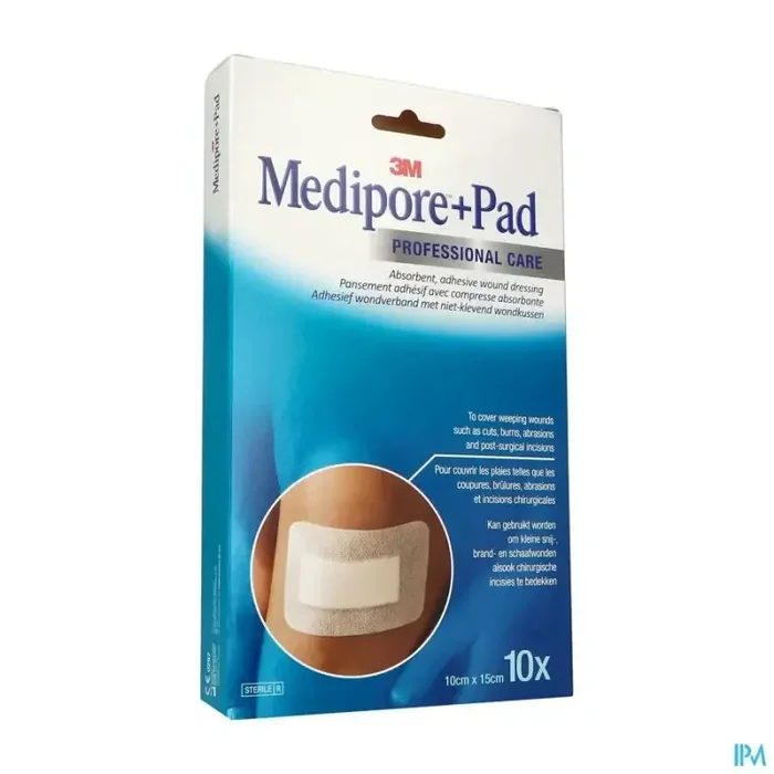 3m medipore+ pad pansement absorbant 10cm x 15cm 10