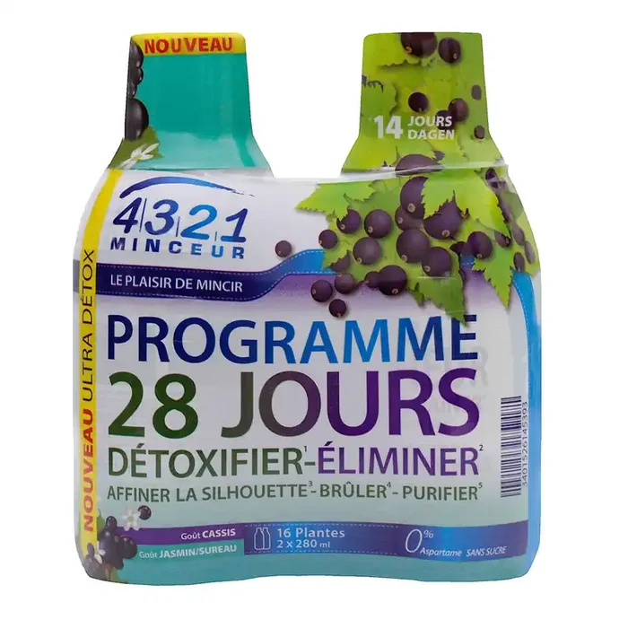 4321 minceur ultra draineur 2x280ml cassis & jasmin-sureau