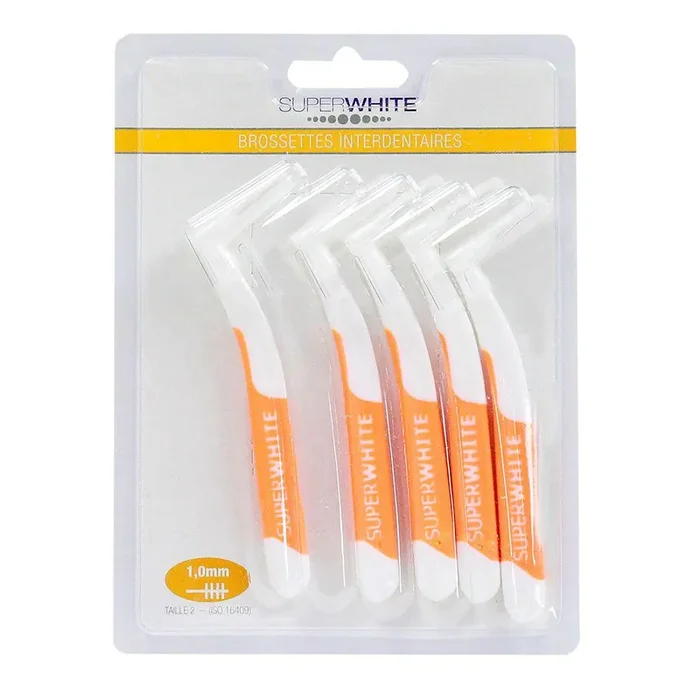 5 brossettes interdentaires taille 1 à 5 1,0mm (taille 2)
