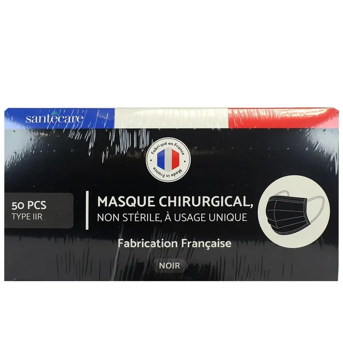 50 masques chirurgicaux noirs