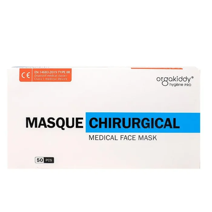 50 masques chirurgicaux type IIR à usage unique