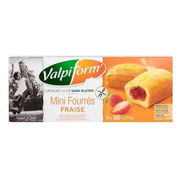 6 mini fourrés saveur fraise 210g