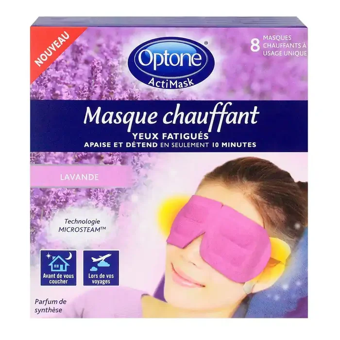 8 masques chauffants Lavande