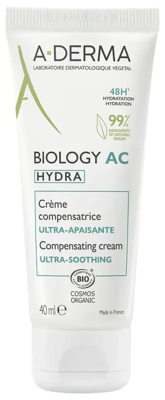 A-Derma Crème Compensatrice Ultra-Apaisante Biology Ac Hydra 40 ml