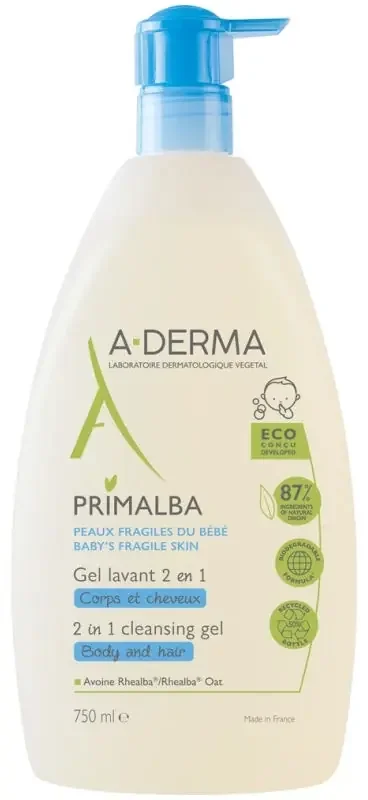 A-Derma Primalba Gel Lavant 2 en 1 – 750 ml
