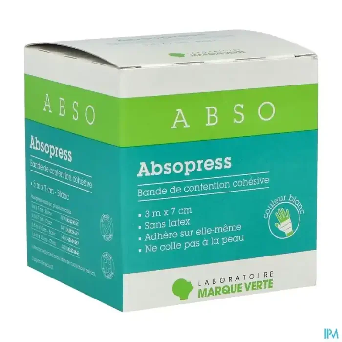 Absopress bande de contention cohesive blanc 3m x 7cm