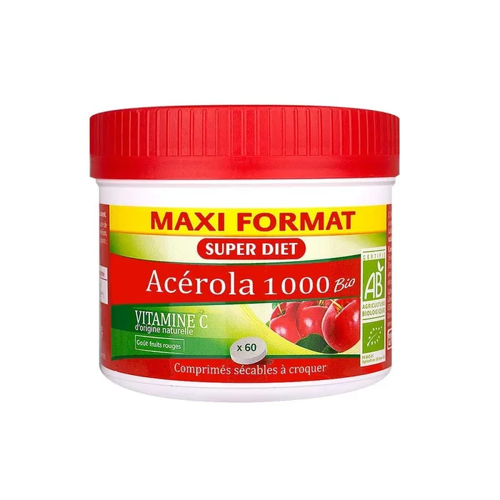 Acérola 1000 bio vitamine C 60 comprimés à croquer