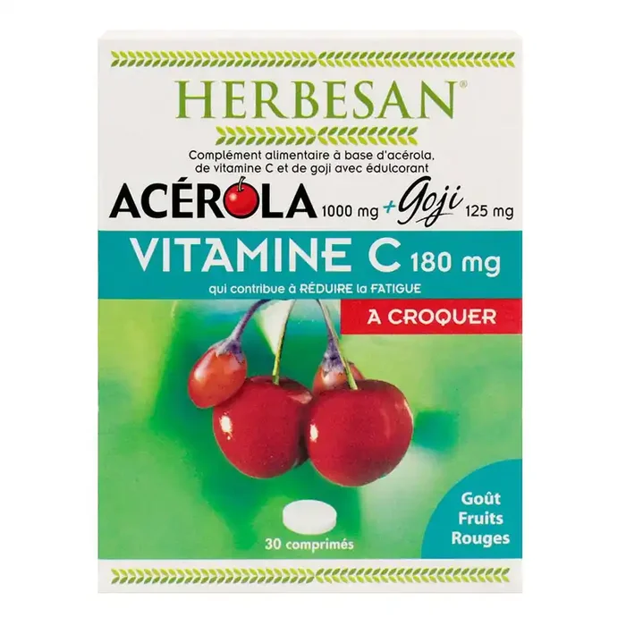 Acérola 1000mg + goji 125mg 30 comprimés