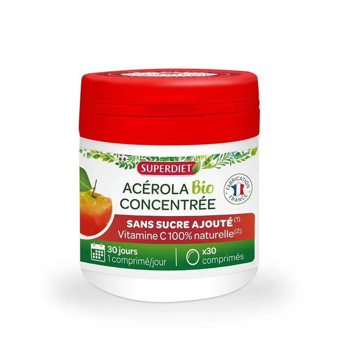 Acérola Concentrée Bio 30 comprimés super-diet
