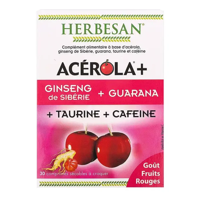 Acérola+ ginseng & guarana 30 comprimés