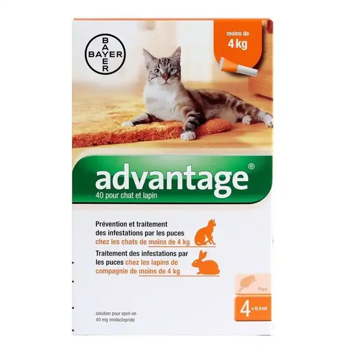 Advantage 40 Chat/Lapin 0,4Ml 4
