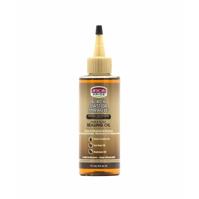 AFRICAN PRIDE BLACK CASTOR MIRACLE ≡ Huile Cheveux Et Cuir Chevelu “Sealing Oil”
