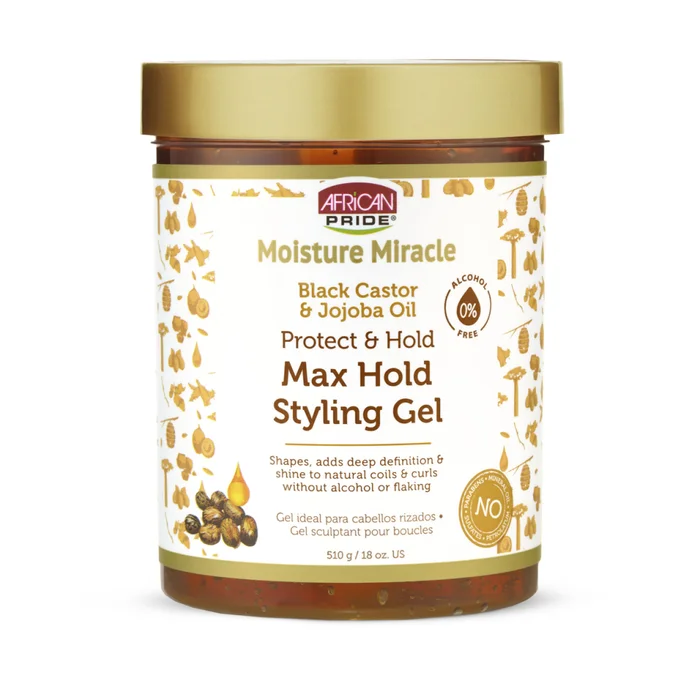 AFRICAN PRIDE MOISTURE MIRACLE ≡ Max Hold Styling Black Castor & Jojoba Oil