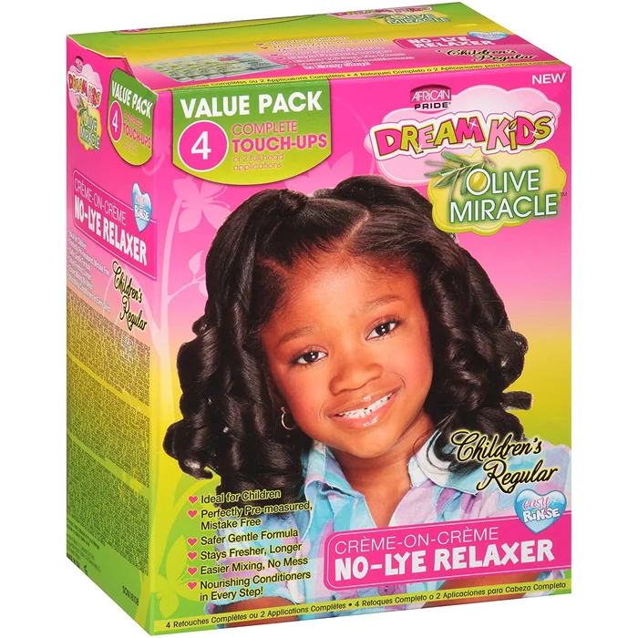 AFRICAN PRIDE OLIVE MIRACLE DREAM KIDS≡ Kit 4 Défrisant Pour Enfant “Normal”