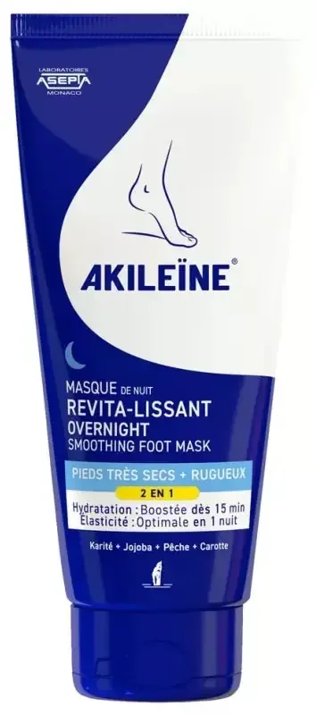 Akileïne Masque de Nuit Revita-Lissant Pieds Très Secs et Rugueux 100 ml