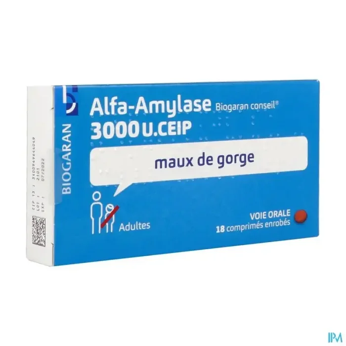 Alfa amylase biogaran conseil 3000u ceip comprimé 18