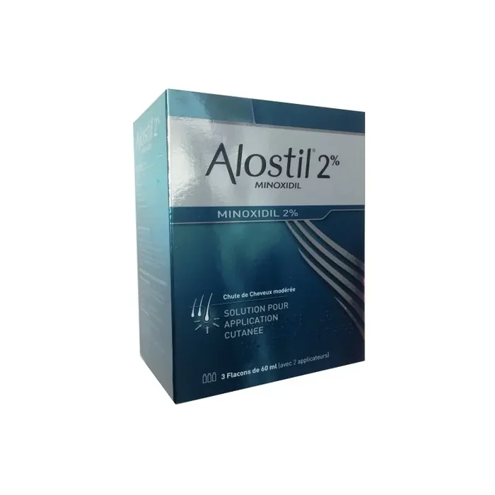 Alostil 2% solution pour application cutanee Minoxidil 60ml x3