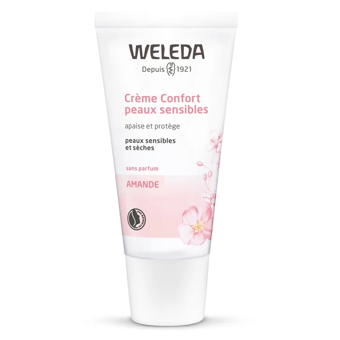 Amande – Crème Confort Peaux Sensibles – Peaux Sèches – Sans Parfum – 30ml