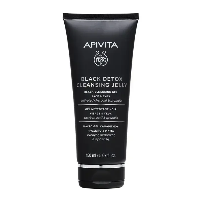 Apivita Black Détox Gel Nettoyant Noir Visage & Yeux 150ml