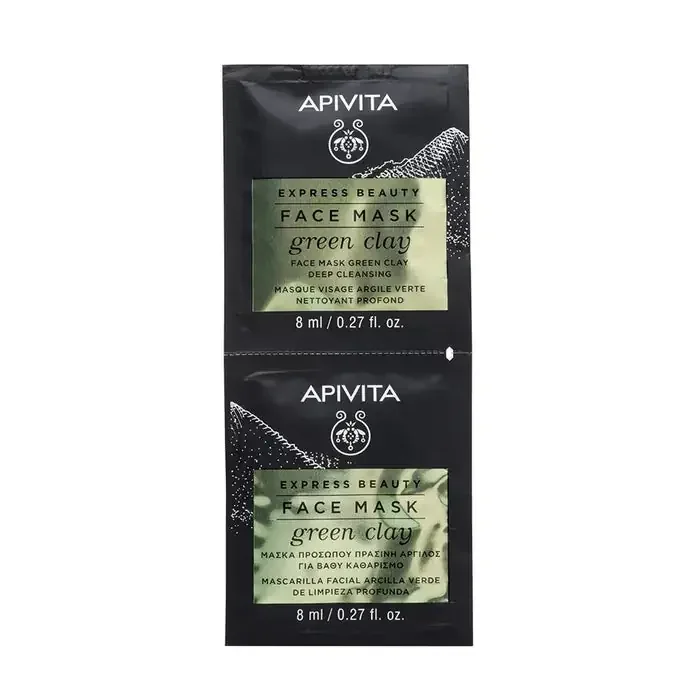 Apivita Masque Visage Nettoyant Profond à l‘Argile Verte 2x8ml
