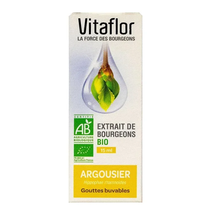 Argousier Hippophae rhamnoïdes gouttes buvables bio 15ml