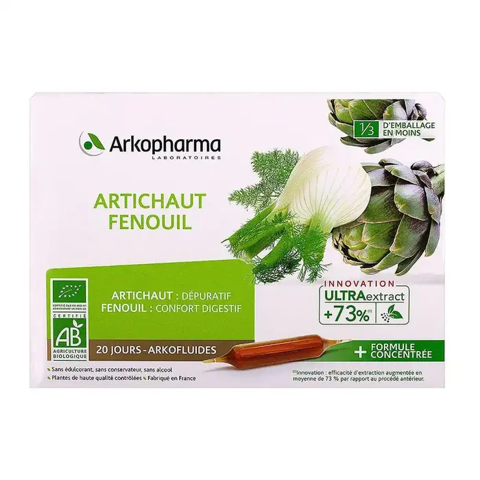 Arkofluides artichaut-fenouil 20 ampoules