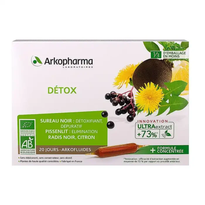 Arkofluides bio détox 20 ampoules