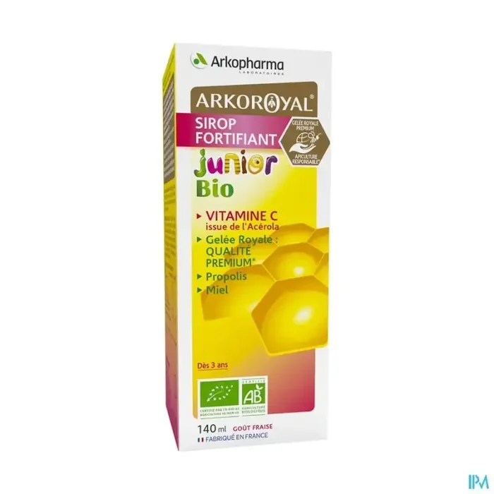 Arkopharma arkoroyal sirop fortifiant junior bio fraise 140ml