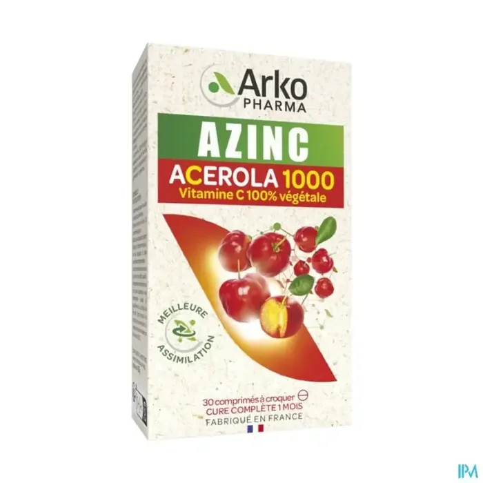 Arkopharma azinc vegetal acerola 1000 comprimé 30