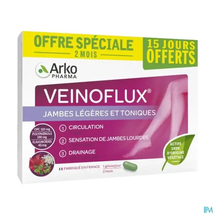 Arkopharma veinoflux jambes legeres toniques gélule 60