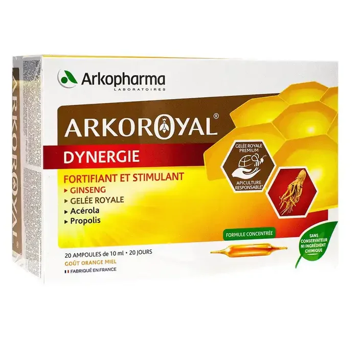 Arkoroyal dynergie miel orange 40 ampoules
