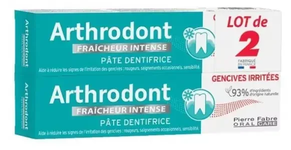 Arthrodont Pâte Dentifrice Fraicheur Intense Lot de 2 x 75 ml