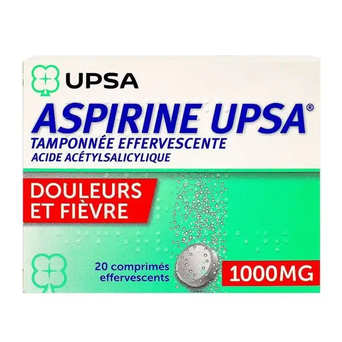 Aspirine Upsa 1000mg – 20 comprimés effervescents