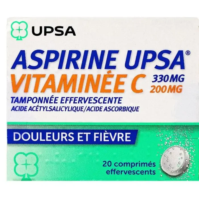 Aspirine Upsa Vitamine C – 20 comprimés effervescents