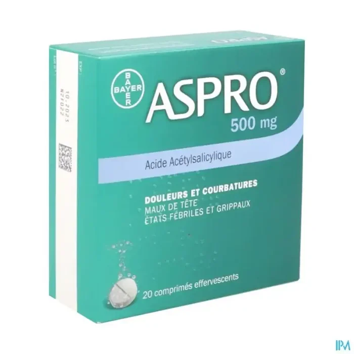 Aspro 500 effervescent comprimé effervescent 20