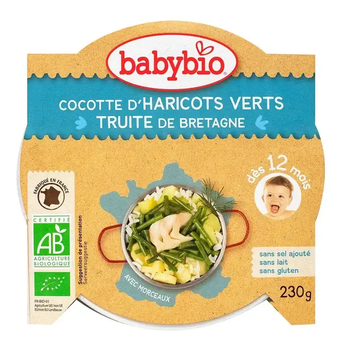 Assiette menu haricots verts & truite 230g