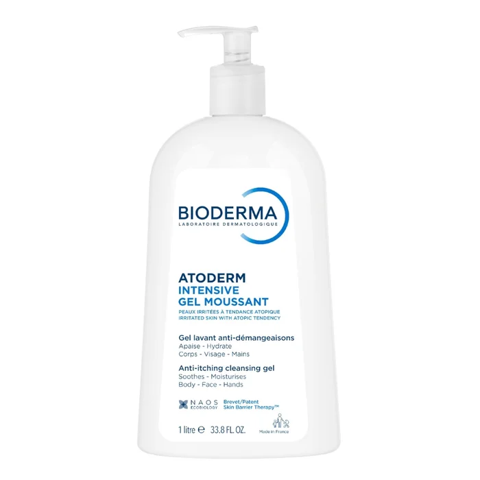 Atoderm Intensif Gel Moussant – Ultra-Apaisant Peaux Sensibles Très Sèches Irritées à Atopiques 500 ml