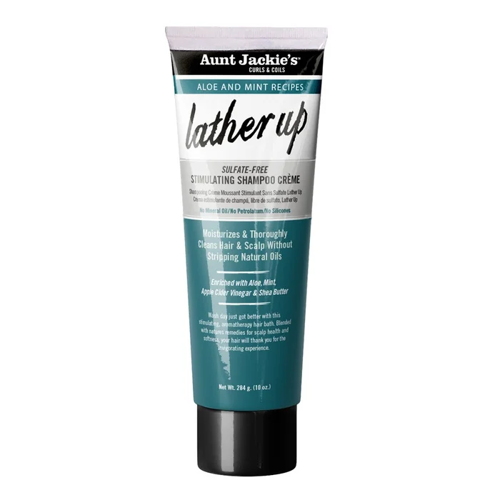 Aunt Jackie’s Lather Up – Shampoing crème stimulant à l’Aloès et à la Menthe 10oz