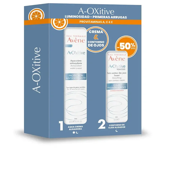 Avène, A-OXITIVE AQUA CREMA LEVIGANTE + SET OCCHI