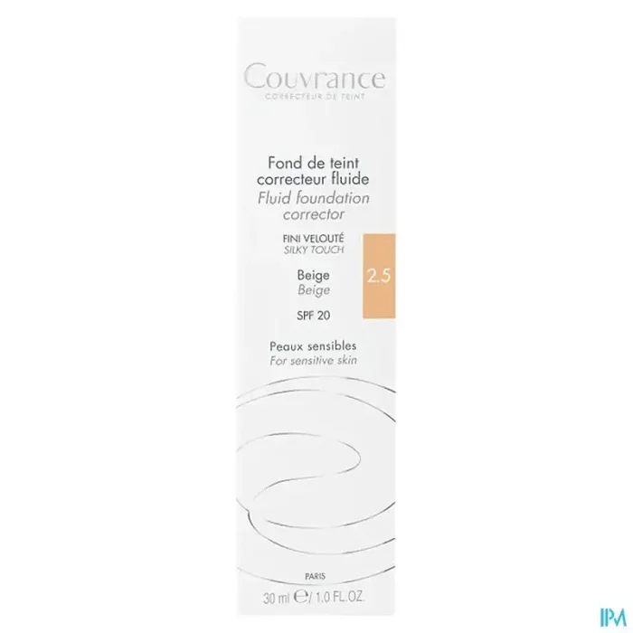 Avène couvrance fond de teint correcteur fluide 2,5 beige 30ml