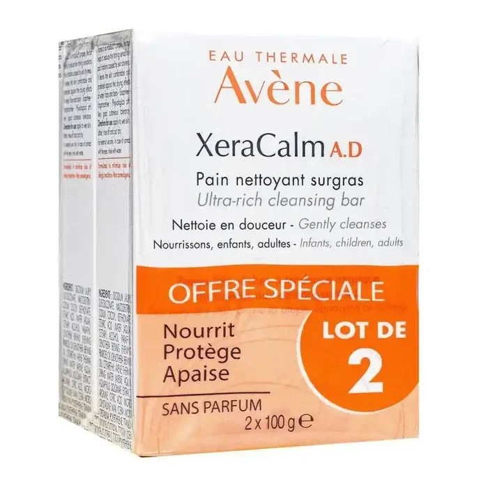 Avene XeraCalm AD Pain nettoyant surgras lot de 2x100g